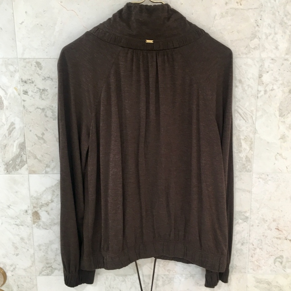 ST JOHN Jacket {S} Mock Neck Lightweight in Brown - Picture 4 of 11